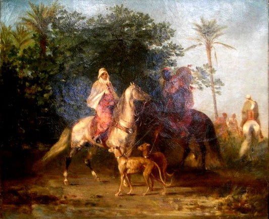 Departing for the Hunt, vintage artwork by Eugène Fromentin, A3 (16x12") Poster Print