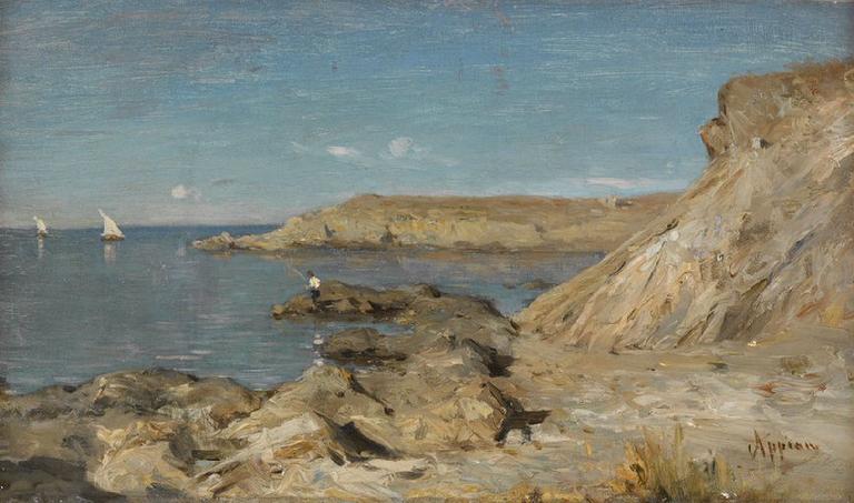 Mediterranean Coast, vintage artwork by Jacques Barthelemy Appian, A3 (16x12") Poster Print