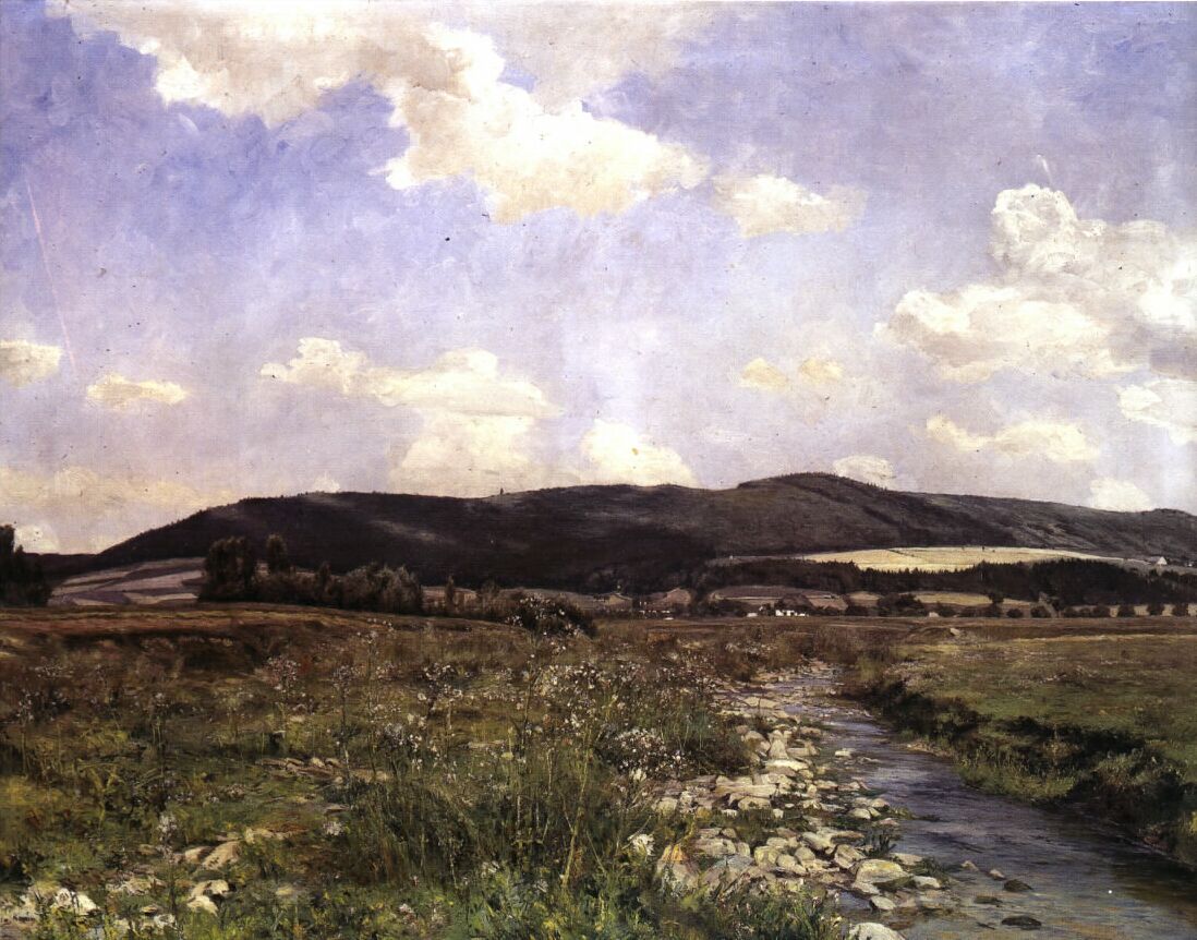The Iron Hills with Golden Brook at Třemošnice, vintage artwork by František Kaván, 12x8" (A4) Poster