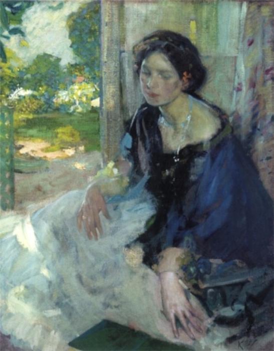 In The Shadow, vintage artwork by Richard Edward Miller, 12x8" (A4) Poster
