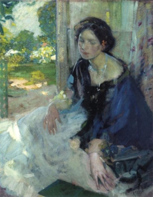 In The Shadow, vintage artwork by Richard Edward Miller, 12x8" (A4) Poster