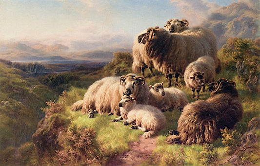 Evening Loch Fine, Argyleshire, vintage artwork by William R. C. Watson, 12x8" (A4) Poster