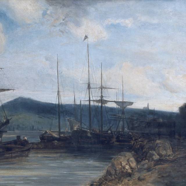 Harbour Scene in the Evening, vintage artwork by Johan Barthold Jongkind, A3 (16x12") Poster Print