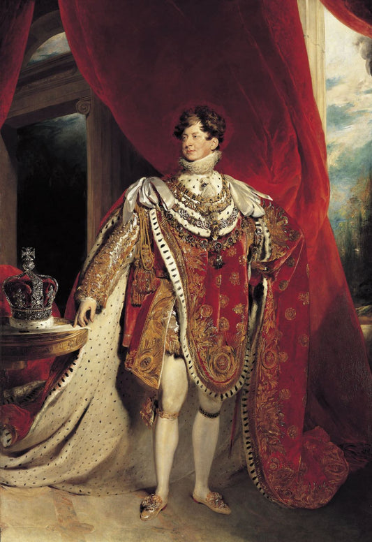 Coronation Portrait of King George IV, vintage artwork by Thomas Lawrence, 12x8" (A4) Poster