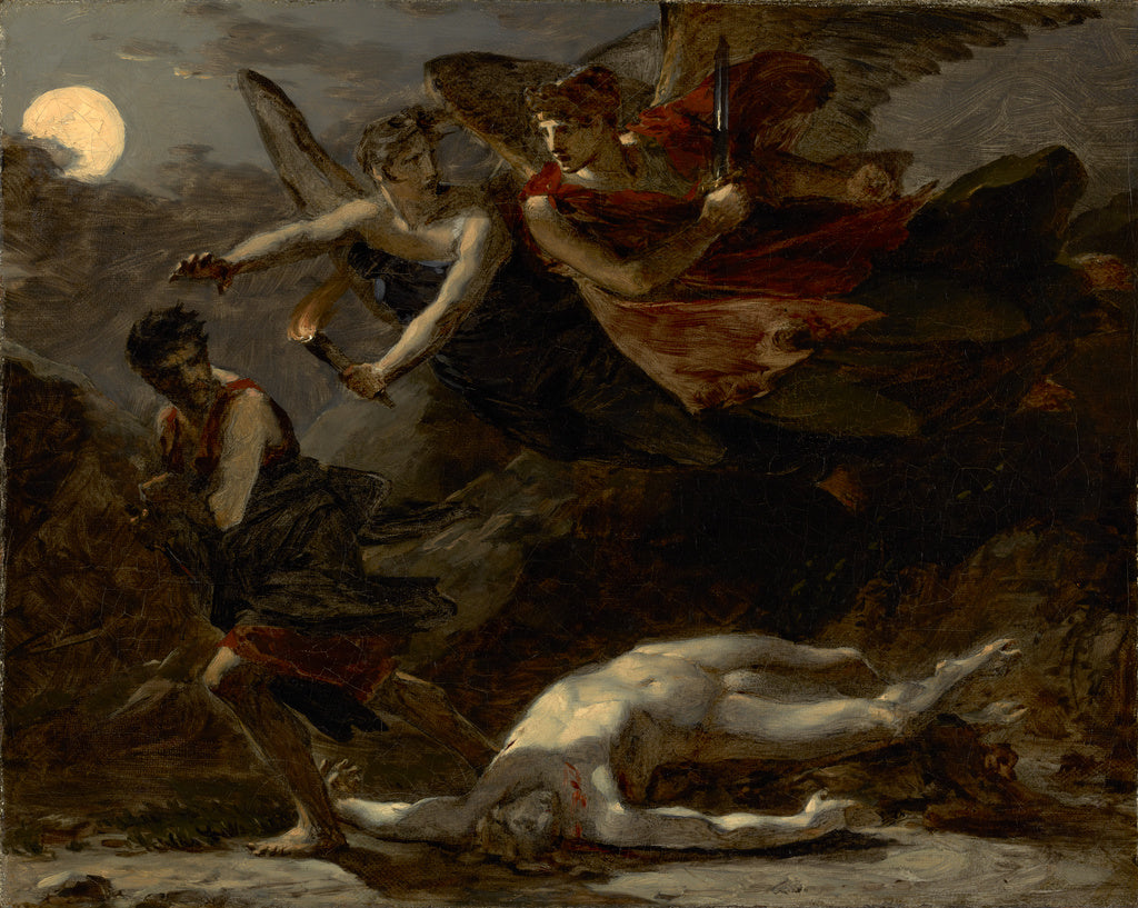 Justice and Divine Vengeance Pursuing Crime, vintage artwork by Pierre-Paul Prud'hon, 12x8" (A4) Poster