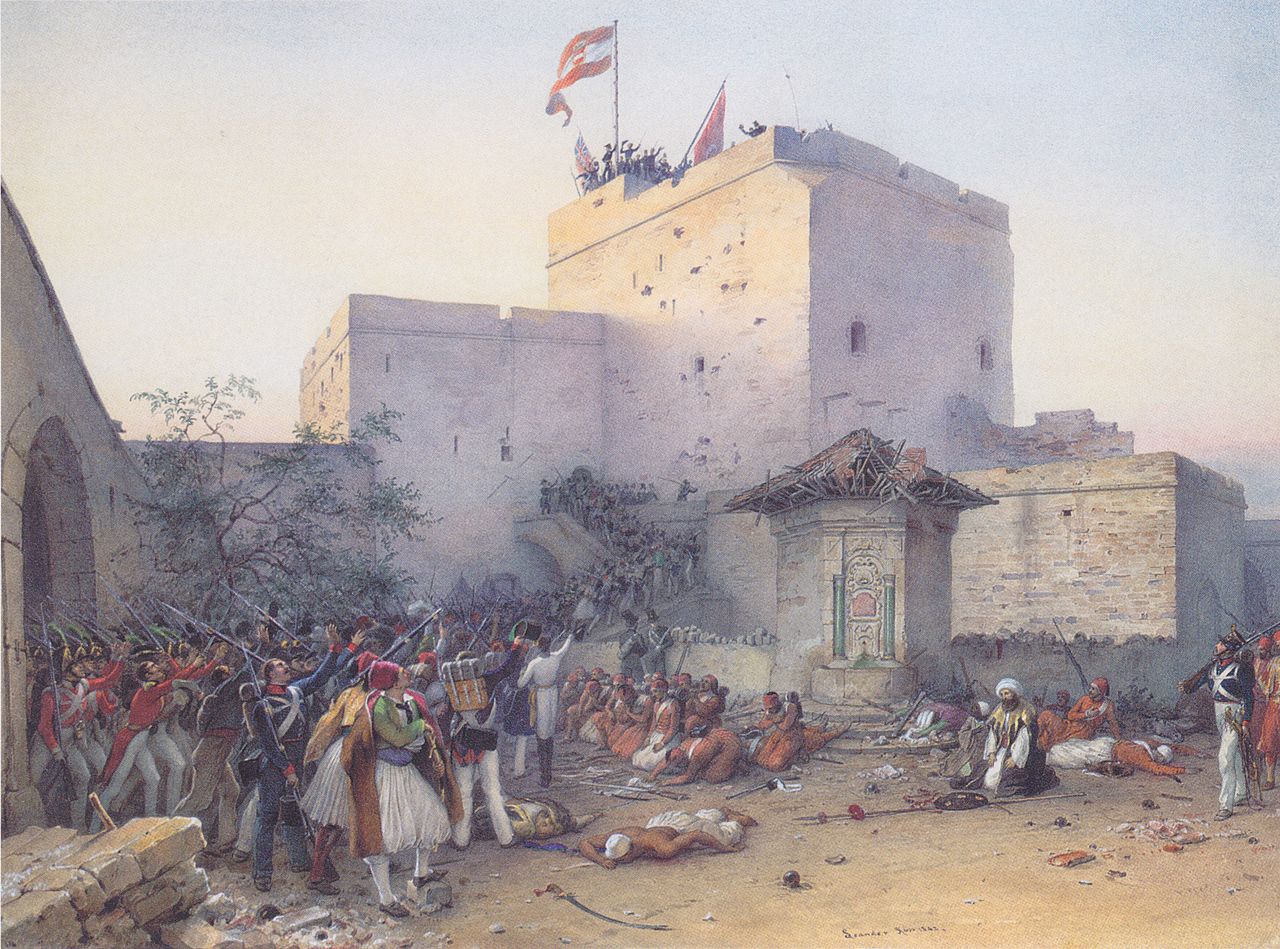 The storming of Acre, vintage artwork by Leander Russ, A3 (16x12") Poster Print