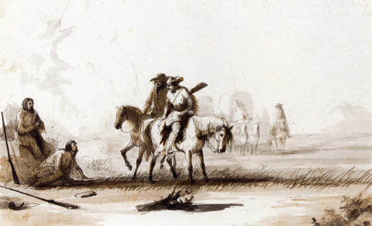 Starving Trappers, vintage artwork by Alfred Jacob Miller, A3 (16x12") Poster Print