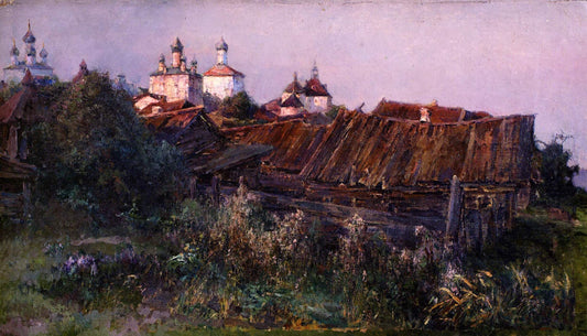 The Outskirts of Yaroslavl, vintage artwork by Mikhail Berkos, 12x8" (A4) Poster