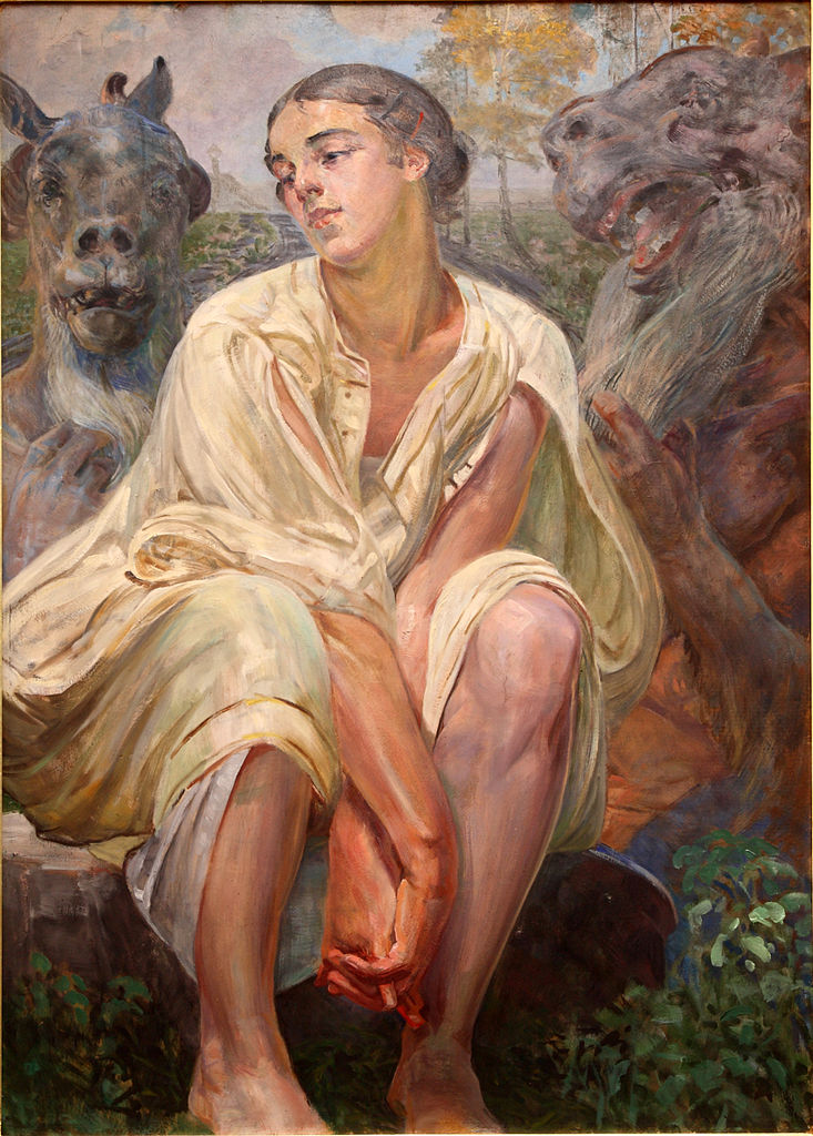 Enslavement, vintage artwork by Jacek Malczewski, 12x8" (A4) Poster