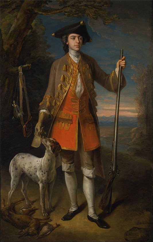 Sir Edward Hales, Baronet, vintage artwork by Philipe Mercier, 12x8" (A4) Poster
