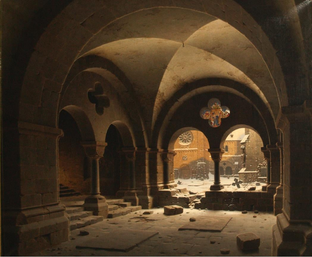 The cloister of the cathedral of Halberstadt, vintage artwork by Carl Hasenpflug, A3 (16x12") Poster Print