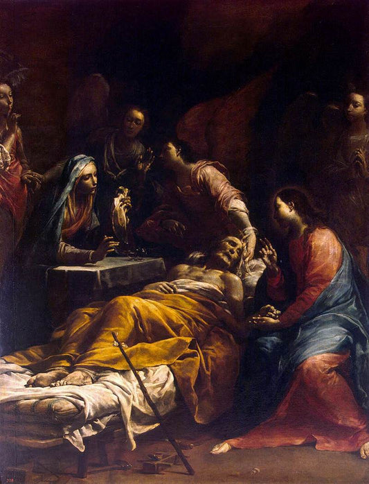 Death of Saint Joseph, vintage artwork by Giuseppe Maria Crespi, 12x8" (A4) Poster