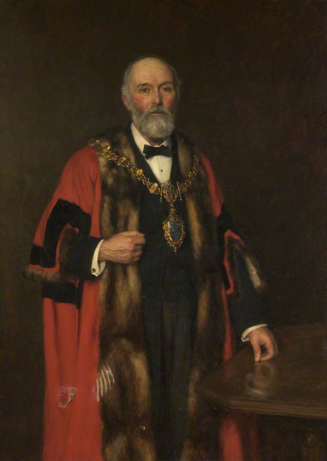 John Battersby , Mayor of Bury, vintage artwork by Charles Haigh Wood, 12x8" (A4) Poster