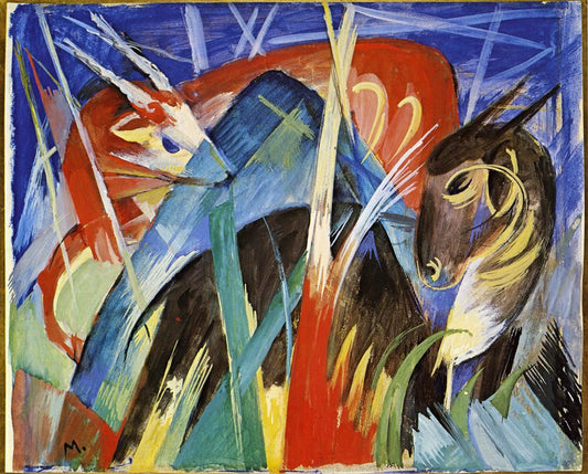 Fairy Animals by Franz Marc,16x12(A3) Poster