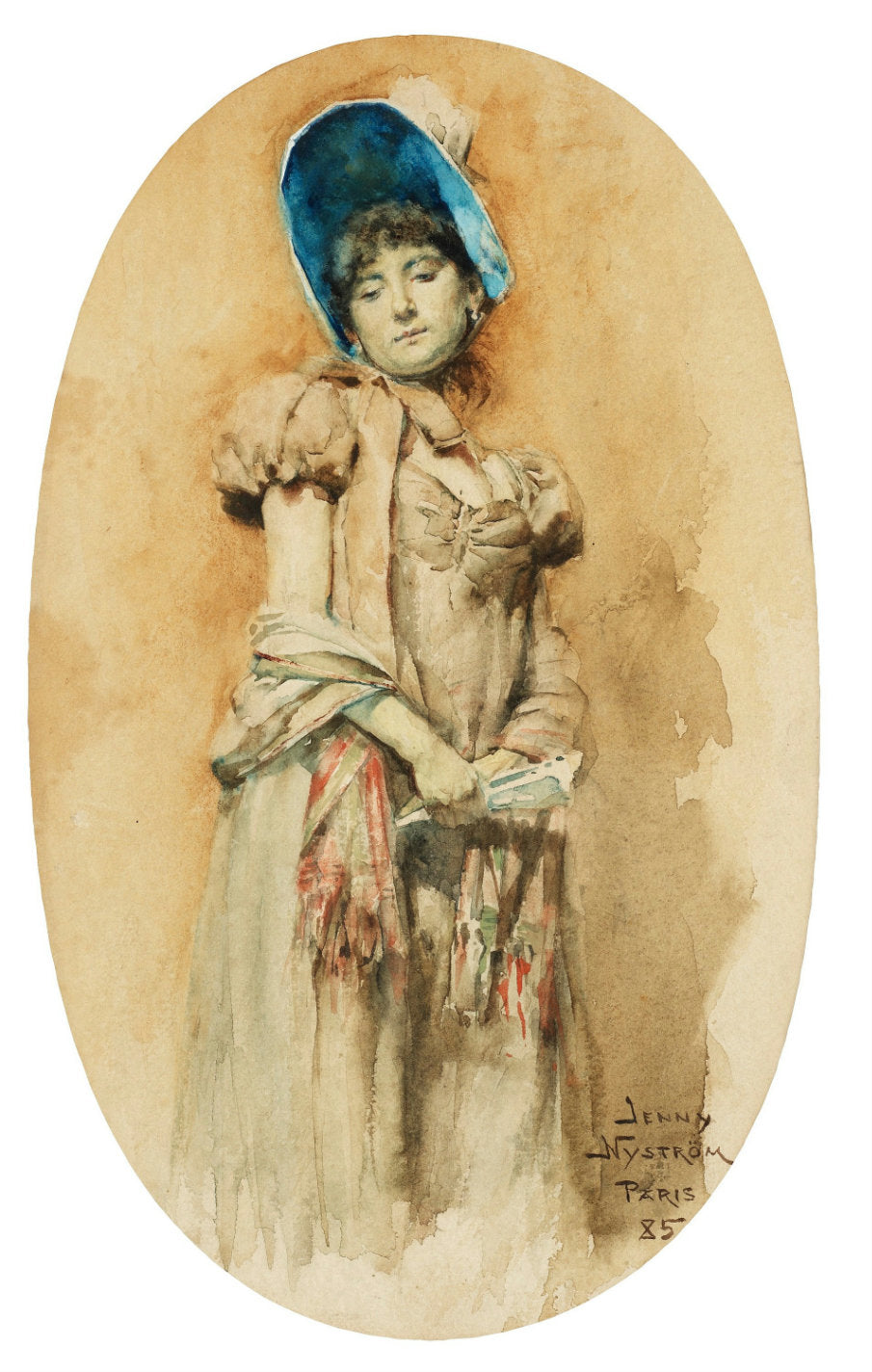 Woman in Bonnet by Jenny Nystrom,A3(16x12")Poster