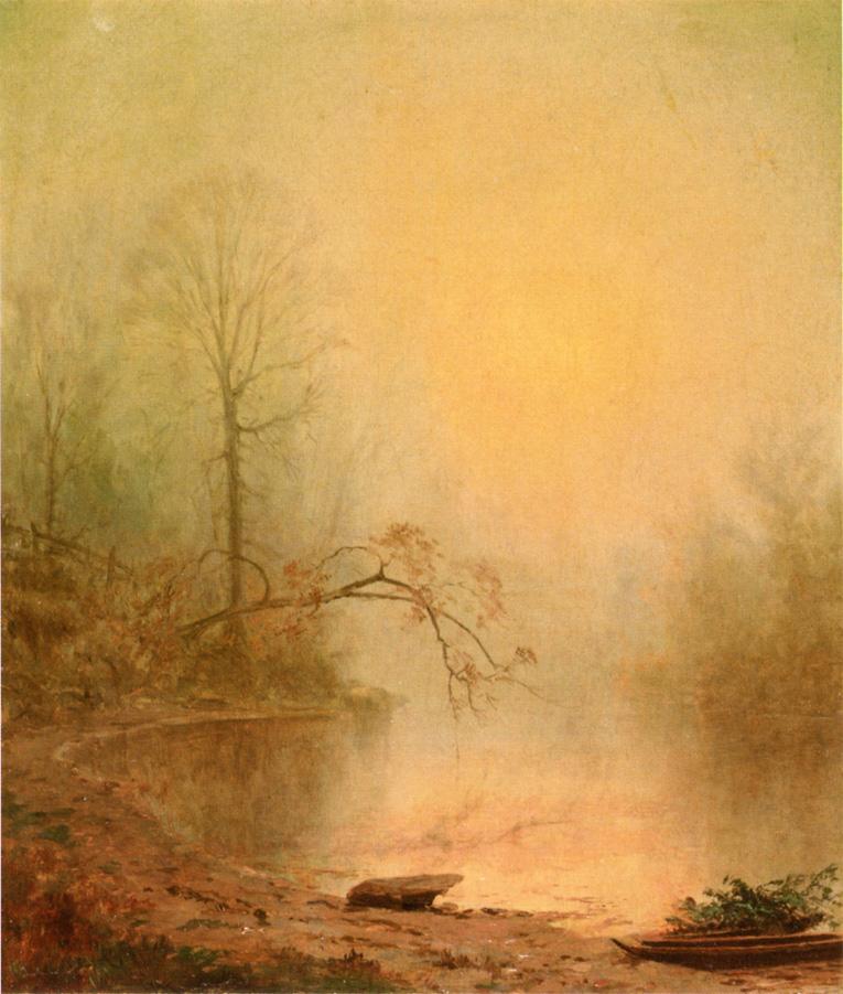 Misty Morning, vintage artwork by Jervis McEntee, 12x8" (A4) Poster