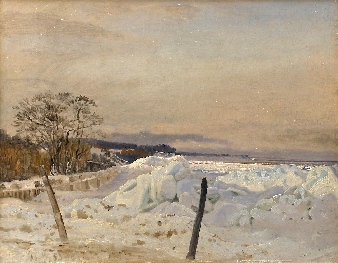 Ice Pack near Taarbæk, North of Copenhagen, vintage artwork by Vilhelm Kyhn, A3 (16x12") Poster Print