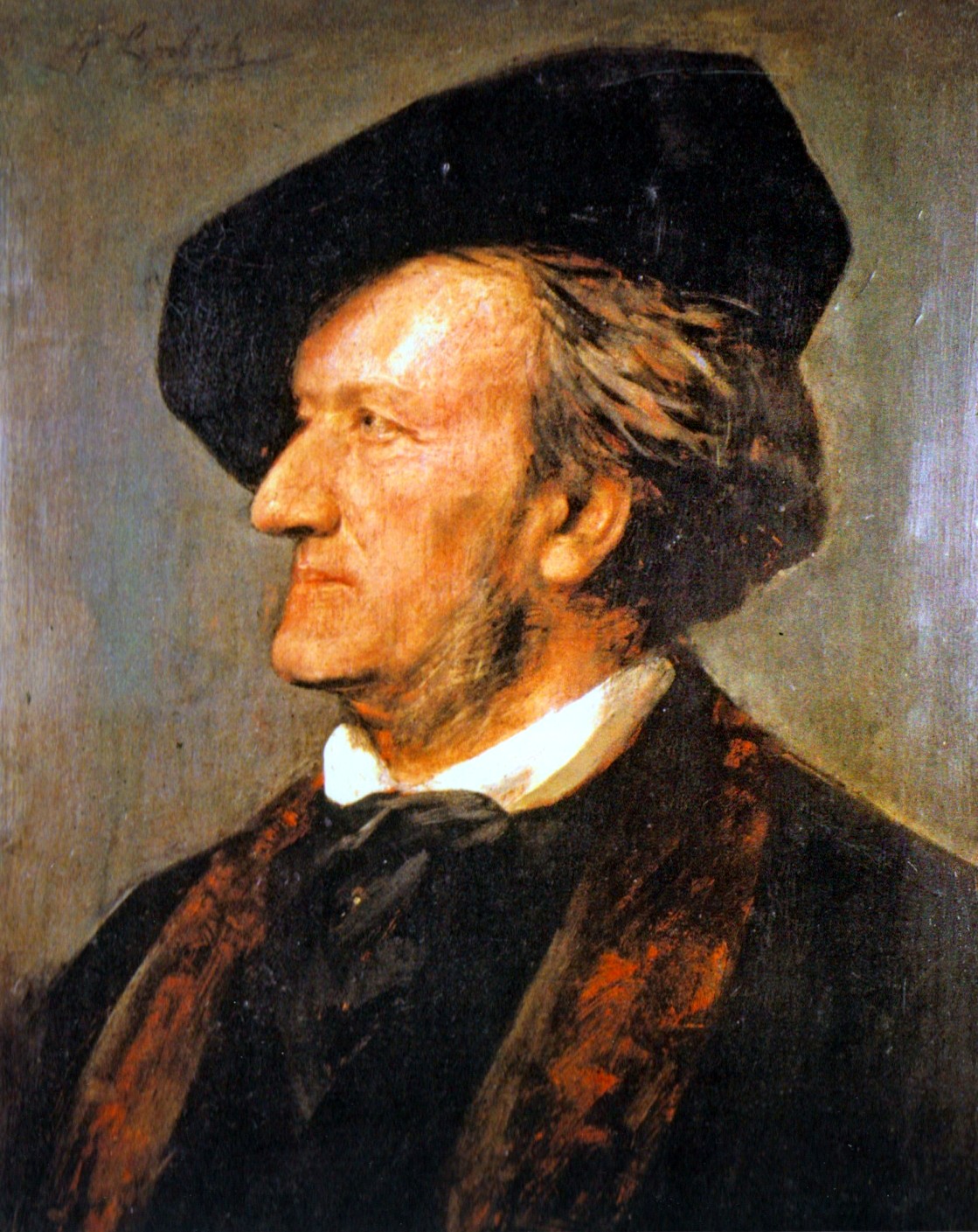 Richard Wagner, vintage artwork by Franz von Lenbach, 12x8" (A4) Poster