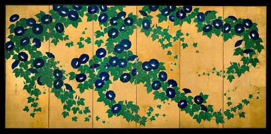 Morning Glories (1 of 2), vintage artwork by Suzuki Kiitsu, A3 (16x12") Poster Print