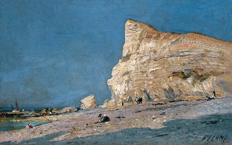 Cliffs at Fecamp, vintage artwork by Alexei Bogoliubov, 12x8" (A4) Poster