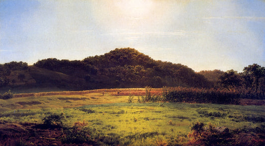 View across the Valley of Pierstorn, New York, from a Point above Cascade Hills, vintage artwork by Louis Remy Mignot, 12x8" (A4) Poster