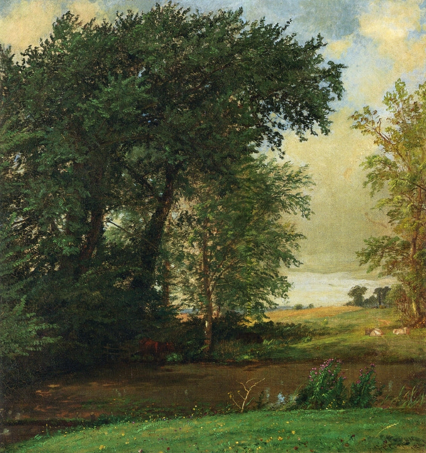 Banks of the River, vintage artwork by Jasper Francis Cropsey, 12x8" (A4) Poster