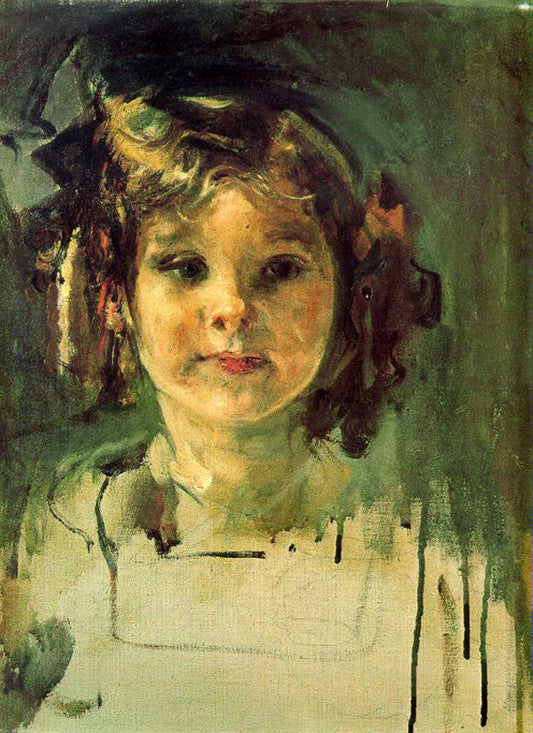 Marisa, the Artist's Granddaughter, vintage artwork by Ignacio Pinazo Camarlench, 12x8" (A4) Poster
