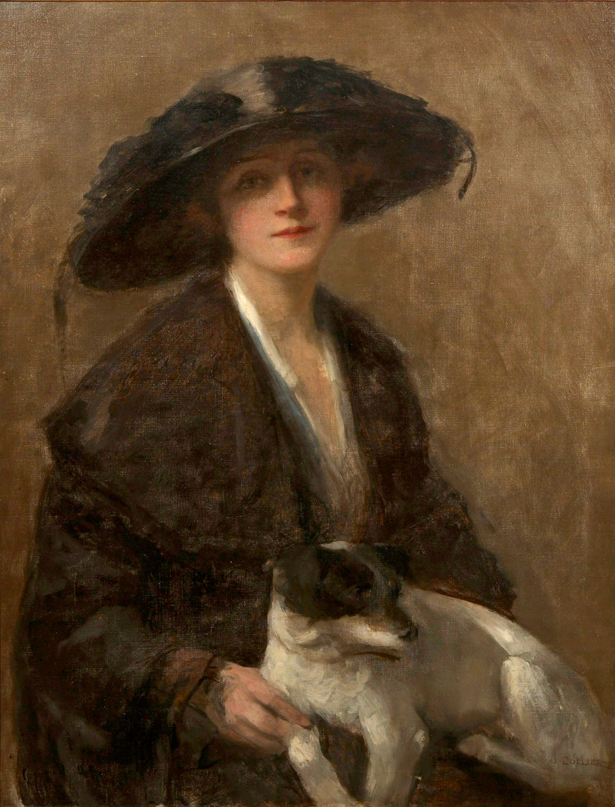 Love me, love my dog, vintage artwork by John Maler Collier, 12x8" (A4) Poster