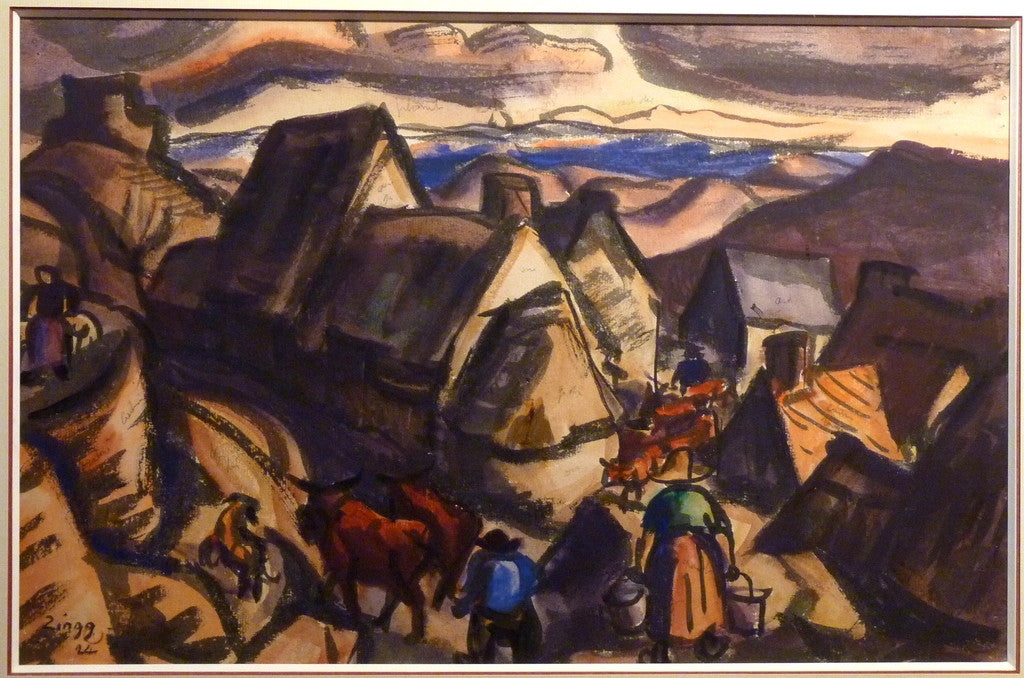 Roche Romaine près de Murol, vintage artwork by Jules-Emile Zingg, 12x8" (A4) Poster