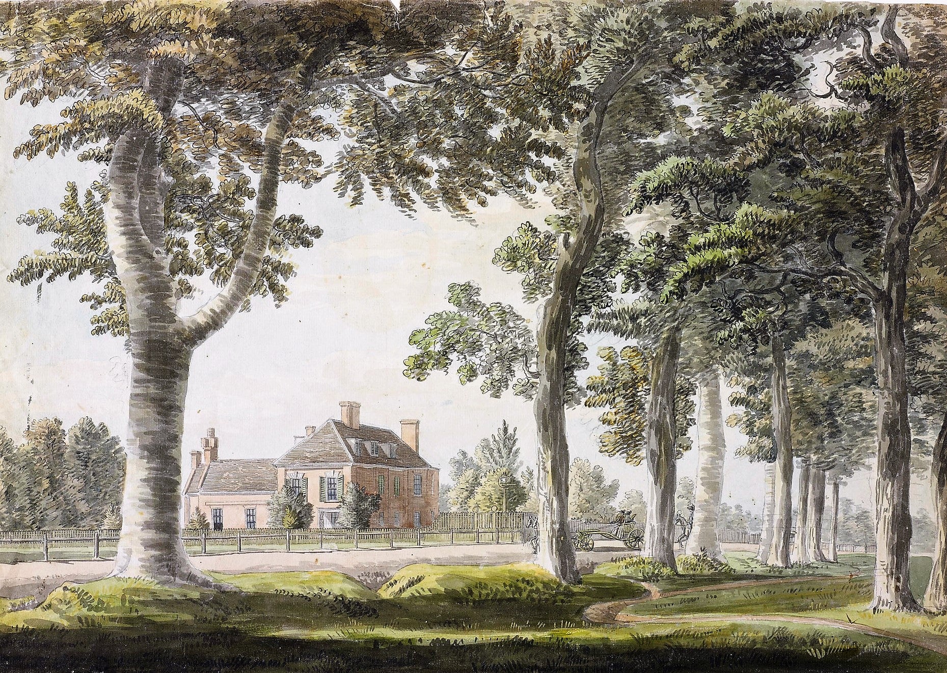 View of Royal Lodge, vintage artwork by Paul Sandby , R.A., 12x8" (A4) Poster