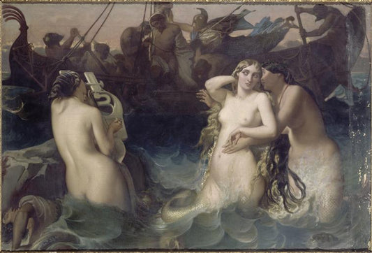 Ulysses and Sirens, vintage artwork by Victor Louis Mottez, A3 (16x12") Poster Print