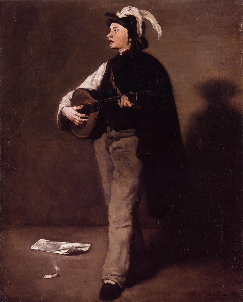 The Mandolin Player, vintage artwork by Theodule-Augustin Ribot, 12x8" (A4) Poster