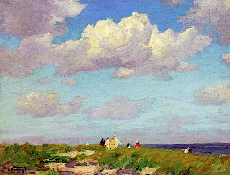 Along the Marginal Way, vintage artwork by Edward Henry Potthast, 12x8" (A4) Poster