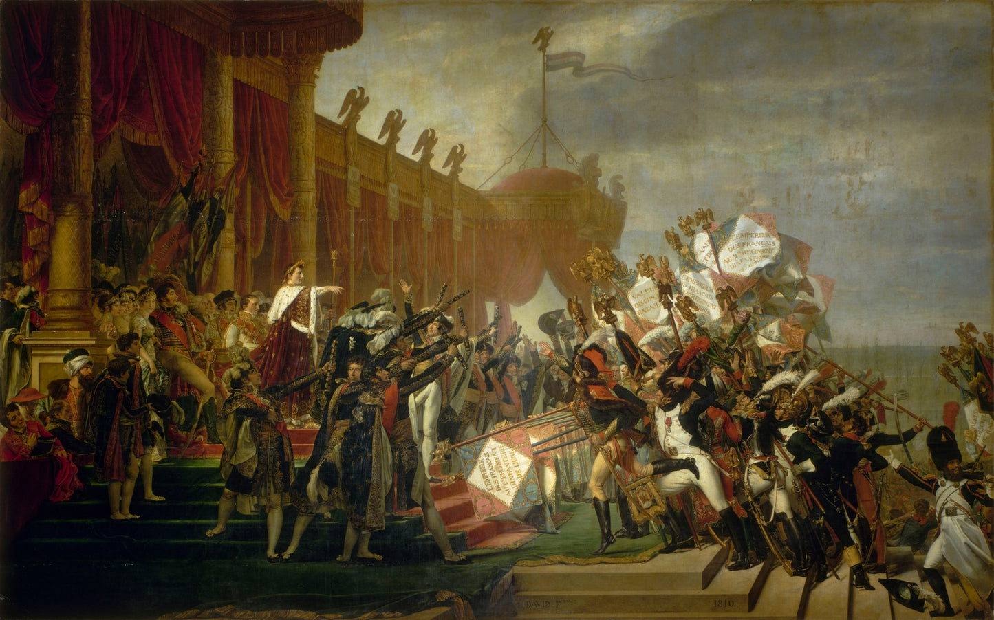 La distribution des aigles, vintage artwork by Jacques-Louis David, 12x8" (A4) Poster