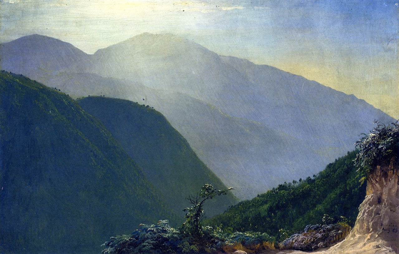 In the Blue Mountains, Jamaica, vintage artwork by Frederic Edwin Church, 12x8" (A4) Poster