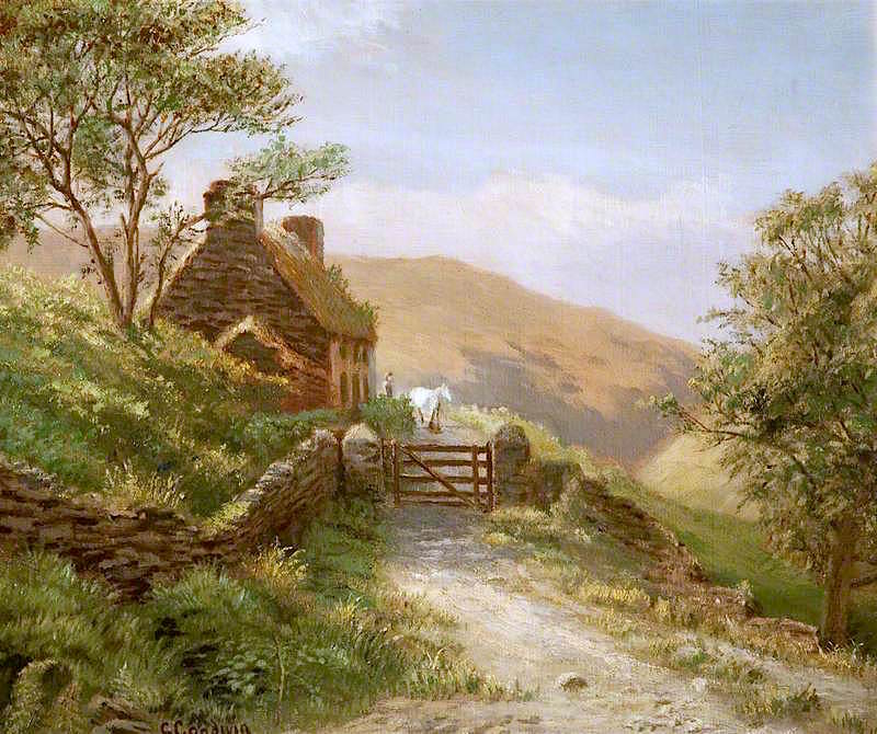 Cottage in Glen Rushen, Patrick by George Goodwin,A3(16x12")Poster