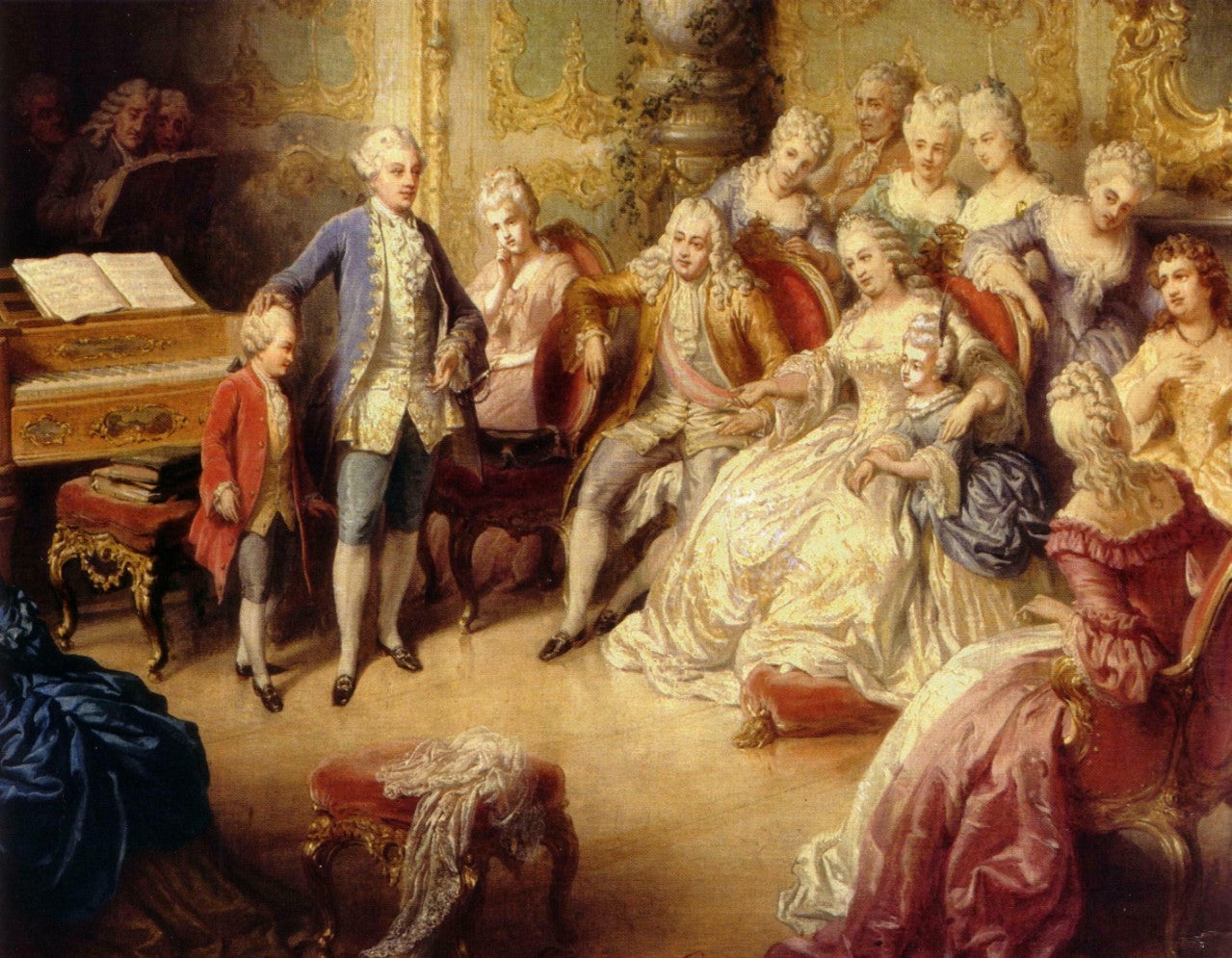 Emperor Joseph Meeting with Mozart, vintage artwork by Eduard Ender, A3 (16x12") Poster Print