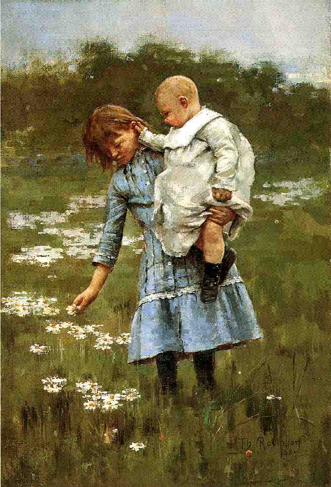 In a Daisy Field by Theodore Robinson,A3(16x12")Poster