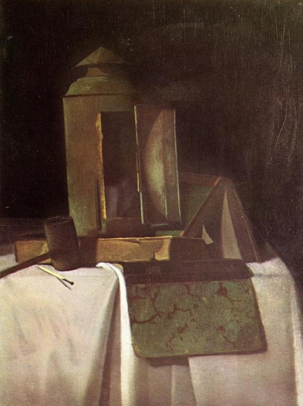 Lantern, Books and Corncob Pipe by John Frederick Peto,A3(16x12")Poster