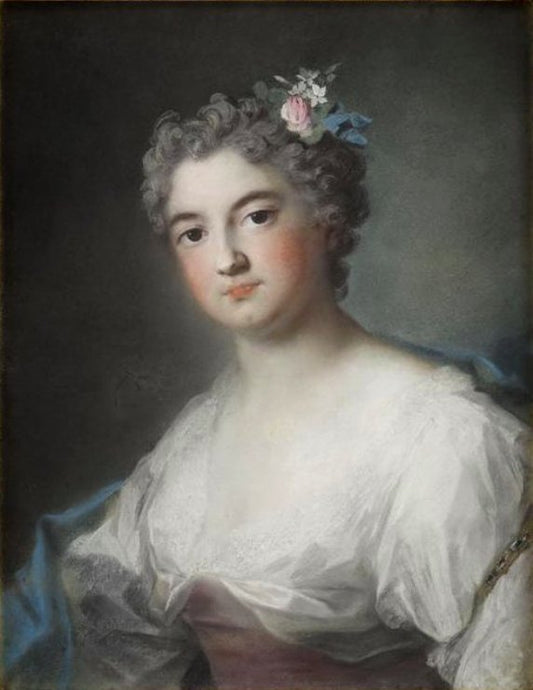 Marie Anne de Bourbon, Mademoiselle de Clermont, vintage artwork by Rosalba Carriera, 12x8" (A4) Poster