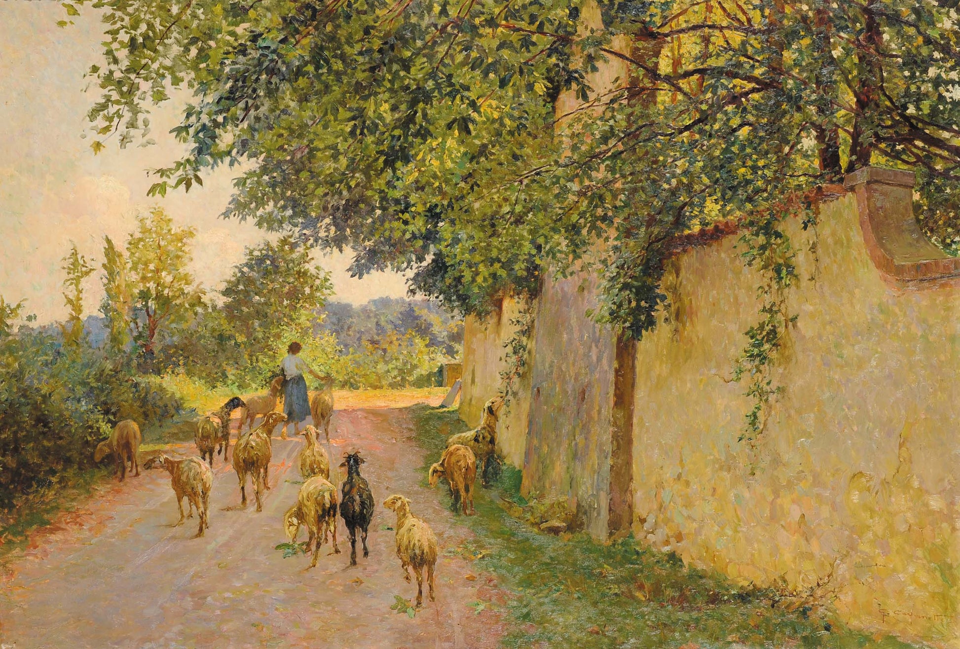 Return from the Pasture by Giovanni Battista Carpanetto,A3(16x12")Poster