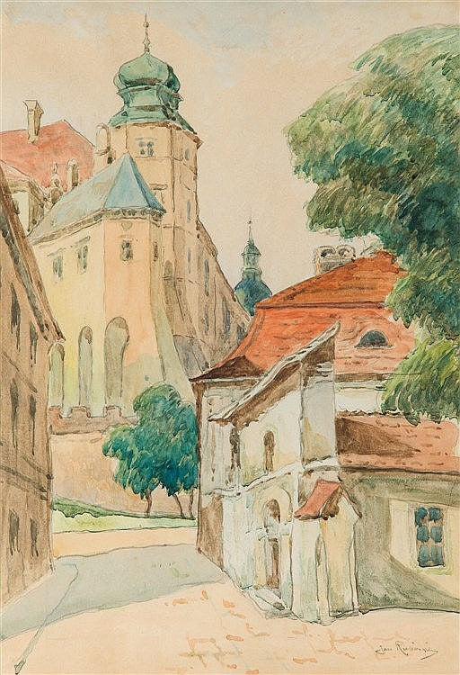 View of ‘Kurza Stopka’, vintage artwork by Jan Rubczak, 12x8" (A4) Poster