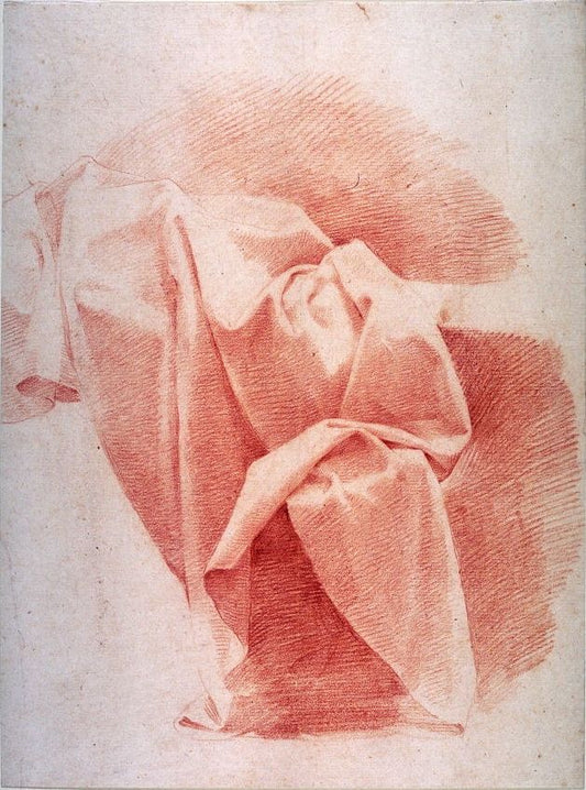 Drapery Study, vintage artwork by Attributed to Marcantonio Franceschini, 12x8" (A4) Poster