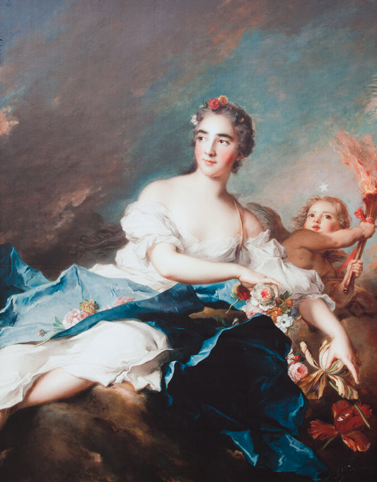 The Countess de Brac as Aurora, vintage artwork by Jean-Marc Nattier, 12x8" (A4) Poster