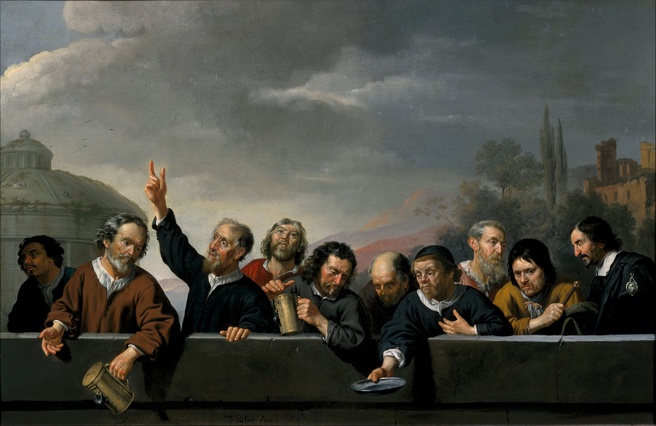 Portraits of the Inhabitants at St. Jobsgasthuis in Utrecht, vintage artwork by Jan van Bijlert, 12x8" (A4) Poster
