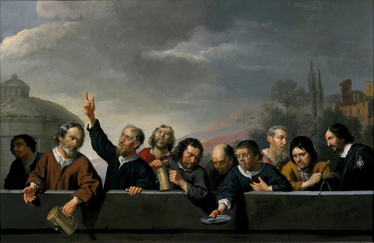 Portraits of the Inhabitants at St. Jobsgasthuis in Utrecht, vintage artwork by Jan van Bijlert, 12x8" (A4) Poster