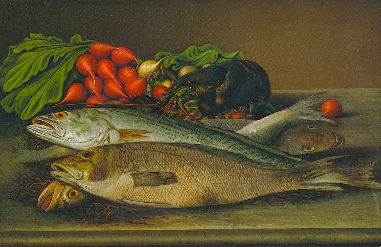 Fish, Lobster and Radishes by Levi Wells Prentice,A3(16x12")Poster