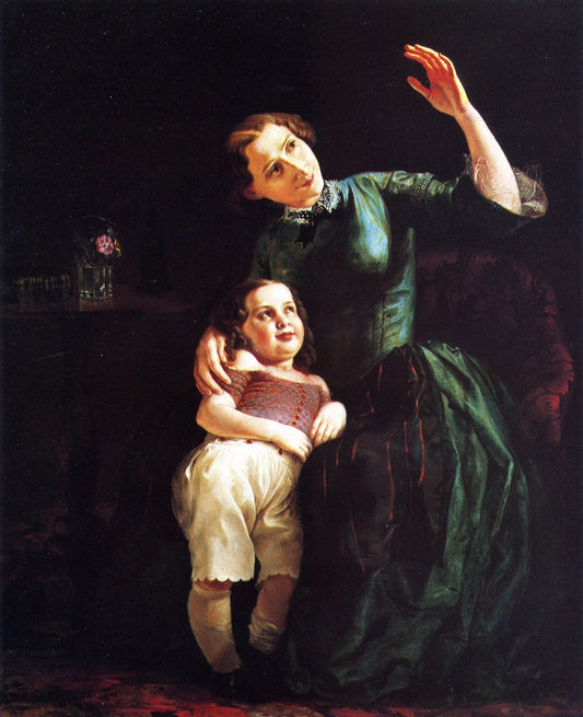 See How the Sun Shines, vintage artwork by Lilly Martin Spencer, 12x8" (A4) Poster