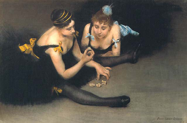 Two Ballerinas, vintage artwork by Pierre Carrier-Belleuse, 12x8" (A4) Poster