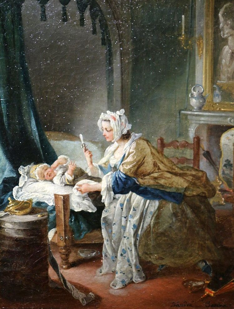 La Naissance (Birth), vintage artwork by Michel-François Dandre-Bardon, 12x8" (A4) Poster